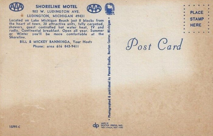 Snyders Shoreline Inn (Shoreline Motel) - OLD POSTCARD (newer photo)